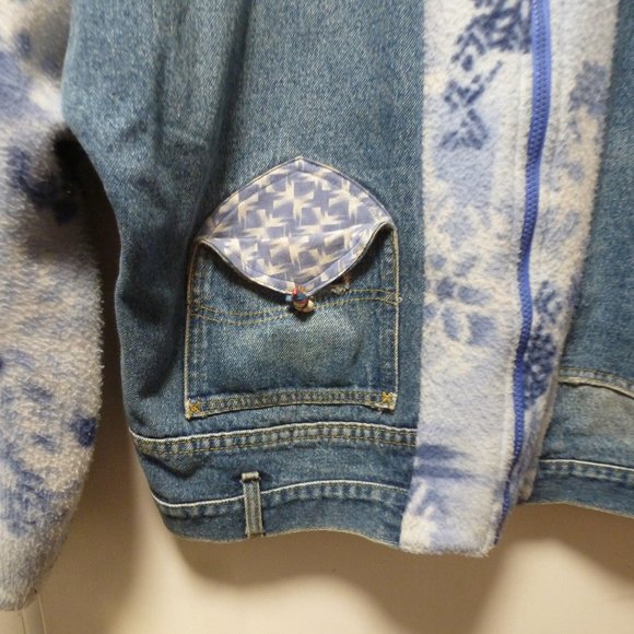 One of a kind coat !!!! denim that seems to make it never go out of style! - Picture 2 of 9